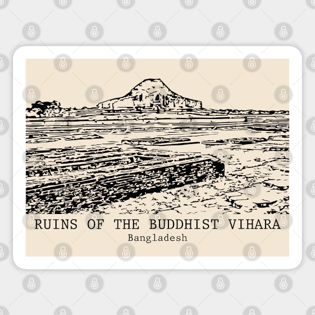 Ruins of the Buddhist Vihara - Bangladesh Magnet by Lakeric